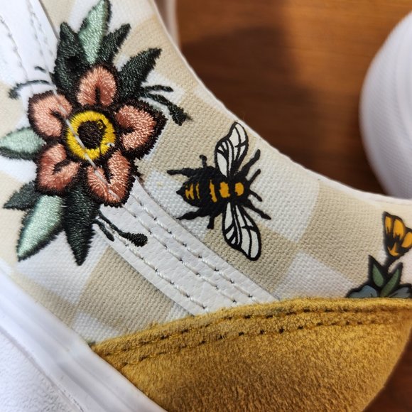 NWT VANS Suede/ Canvas Old Skool (Garden Check) Yellow Men (8.5)/ Women (10.0) - Picture 14 of 16